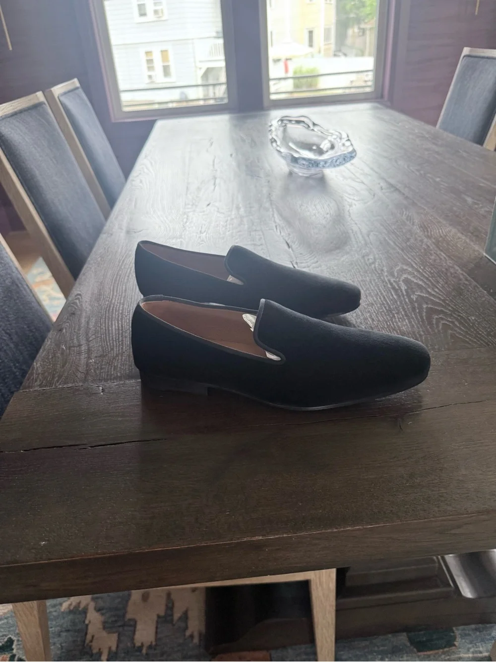 Stubbs & Wootton Black VELVET SLIPPER. Never Worn!! Size US9.5/UK9/EU43